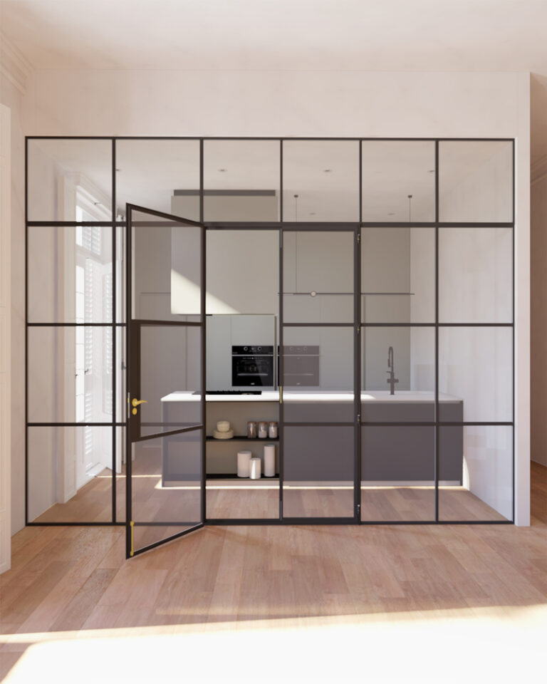 Kitchen Glass Partition - Paimaglass-dubai-glass